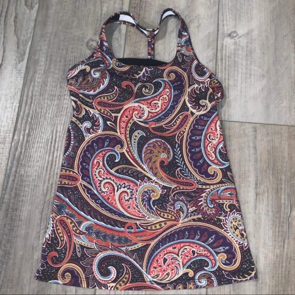 Onzie Braided Paisley tank top EUC S/M